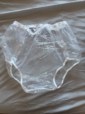 Snap front clear plastic pants