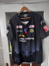 Isc Leeds Rhinos Rugby League Short Sleeve Shirt Size 4xl Remembrance Day