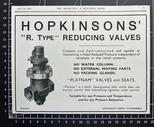 Hopkinsons reducing valves - hopkinsons,
