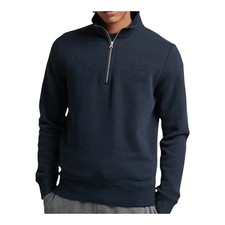 Superdry Zip Henley Sweatshirt Navy