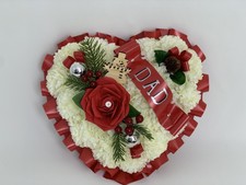 Christmas Snowman Grave Heart Artificial Funeral Flowers Wreath Memorial Tribute
