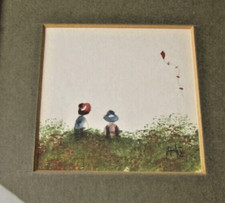 Small Vintage Painting Of Two