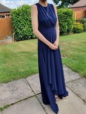 Long evening dress/prom dress/bridemaid dress Size 8 Dark Blue. 