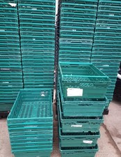 10 x USED PLASTIC BALE ARM TRAY / CRATE BOX 60-40-16CM STORAGE / REMOVALS