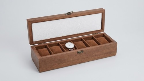 Wooden watch box slot - watch,