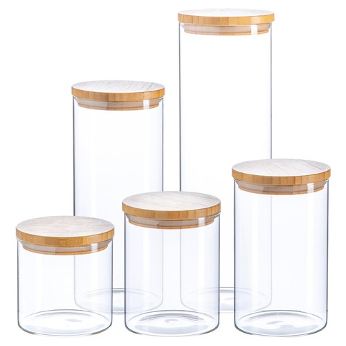 Glass storage jar set - set, with