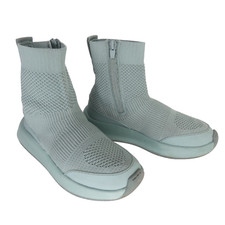 Zara Boots Sock Trainers Hi Top Chunky Sole Green Trendy Modern UK 34 EU 2