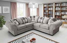 Corner Sofa 3 2 1 Light Grey Or Grey Scatter High Back Baron Free Delivery
