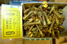 12x GKN NETTLEFOLDS 5/8 inch No.6 SMALL SOLID BRASS COUNTERSUNK SLOTTED SCREWS