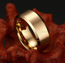 8mm Tungsten Ring for Men Wedding Band Matte Brushed Finish Comfort Fit  6 - 13