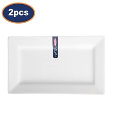 Serving Platter White Rectangle Fine Porcelain 25x15cm Modern Plate Tray 2pc Set