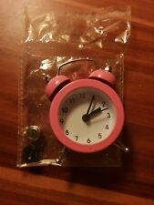 Small pink Alarm Clock Office Home Desk. 