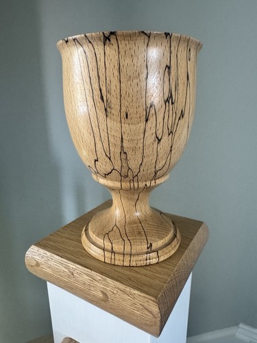 Hand turned wooden goblet - hand, in