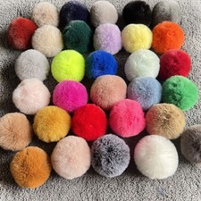 5Pcs 6-10cm Faux Fur Rabbit Fur Pom Poms Ball for Knitted Hat Beanies Cap DIY