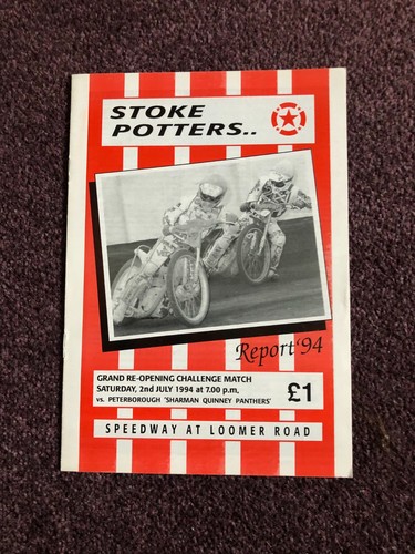 Speedway programme stoke - stoke, v