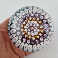 Antique 19thC Old English Glass Paperweight Millefiori Canes