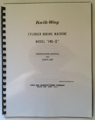Kwik way fws cylinder - way, fws-ii