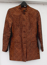 Monsoon Twilight  Silk Jacket.Frock Coat.Bronze.Brocade. Nehru Collar.80's.12