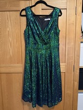 Gorgeous Peacock Green Grace Karin Dress Size L
