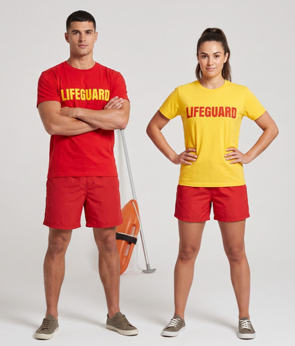 Lifeguard shirt red - lifeguard, yellow
