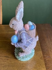 Large 30cm ornament of an easter bunny with a basket of eggs