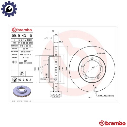 Brake disc 9143 11 - 2x,