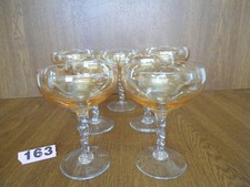 7 x 13 cm / 5 inch Champagne Saucers / Coupes / Glasses - Twist Stem Amber Glass