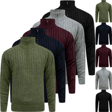 Mens Half Zip Cable Knit