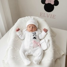 NEWBORN baby sleepsuit hat