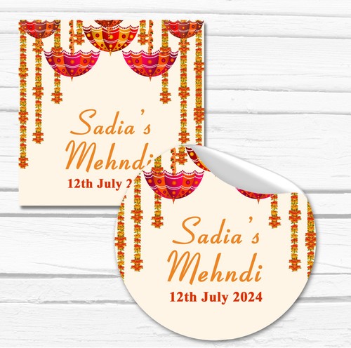Mehndi stickers favours - stickers, labels