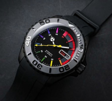 Custom 40mm Black Stealth DIVER Rainbow Dial NH36 Automatic Mod | Sapphire Glass