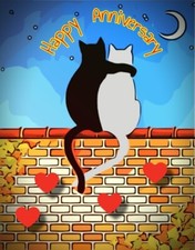 Happy Anniversary Cats On Wall