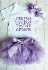 NEW Baby Girls Frilly Tutu Knickers Both Sides Summer Outfit Lilac Little Miss