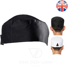 VDL Chef Skull Cap Professional Hat Kitchen Cook Elastic Head Wrap Catering