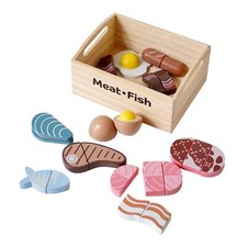 Wooden Play Food Set,Pretend