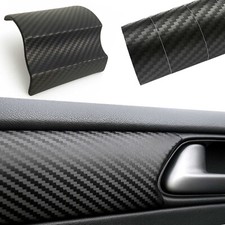 3D Carbon Fibre Vinyl Wrap Sheet Car Sticker Black Roll Air Drain 1500mm X 300mm