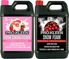 ProKleen Snow Foam Wash Wax Car Candy Shampoo Strawberry Cherry pH Neutral 10L
