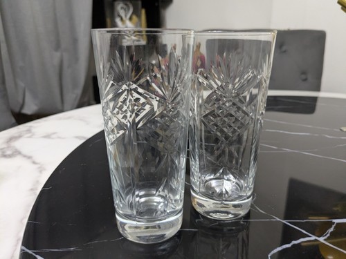 Cut crystal highball tumblers - crystal,