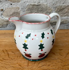 Laura Ashley Jug Pitcher 'Trees' Hand Decorated Made in England Christmas Design