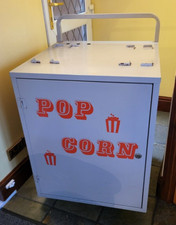 Mobile Popcorn Food Stall or Metal Storage Cabinet - Has Popcorn Stickers On It