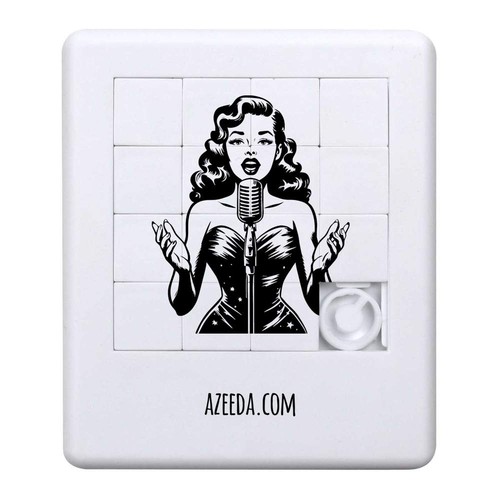 Retro girl singer sliding - girl,
