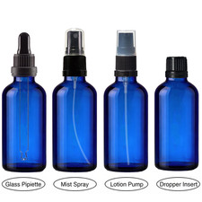 Blue Glass Dropper Bottles