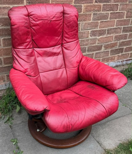 Red ekornes reclining chair - reclining,