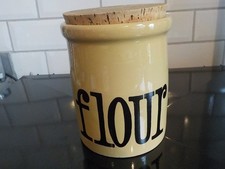 T.G. Green Flour Crock Container Pot with Cork Lid Vintage (A/C)