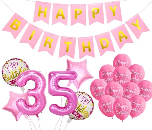 Pink 35th birthday decorations - 35th,