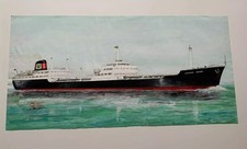 Brandon Priory BP Steam Turbine Oil Tanker Watercolour Painting 1960’s