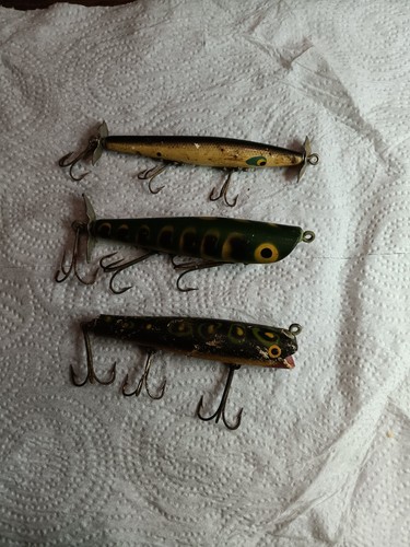 Lot vintage wooden fishing - 3,