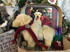 Christmas Vintage Pedigree Labrador Soft Toy Gifted In A Free Crafted Suitcase!