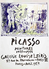 1957 Pablo Picasso - Exhibition Poster Galerie Louise Leiris A3 Giclee Fine Art