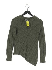 Wrap Women's Jumper UK 8 Green 100% Cotton Round Neck Pullover